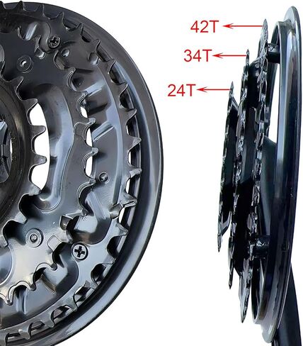 GANOPPER 152mm Mountain Bike Cranksets Square Taper MTB Crankset 8s Triple Crank Set 18 21 24 Speed Bicycle Chainset 152 with Chainwheel Bash Guard in Kuwait