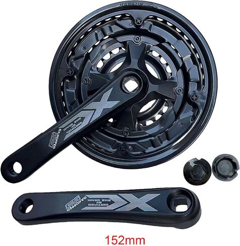 GANOPPER 152mm Mountain Bike Cranksets Square Taper MTB Crankset 8s Triple Crank Set 18 21 24 Speed Bicycle Chainset 152 with Chainwheel Bash Guard in Kuwait