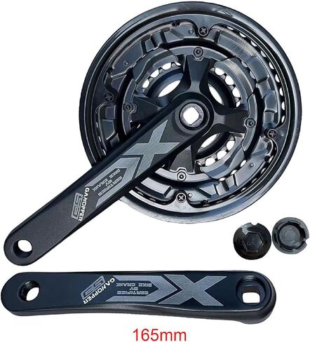 GANOPPER 152mm Mountain Bike Cranksets Square Taper MTB Crankset 8s Triple Crank Set 18 21 24 Speed Bicycle Chainset 152 with Chainwheel Bash Guard in Kuwait