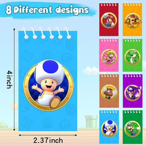 24 Pcs Mini Notepads Multicolor Style Pocket Notebooks for Kids Spiral Mini Notebook Party Favor Game Theme Birthday Gift Classroom Rewards Party Supplies, 8 Styles in Saudi Arabia