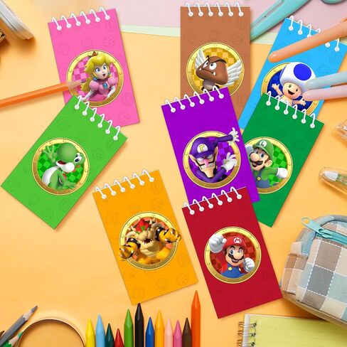 24 Pcs Mini Notepads Multicolor Style Pocket Notebooks for Kids Spiral Mini Notebook Party Favor Game Theme Birthday Gift Classroom Rewards Party Supplies, 8 Styles in Saudi Arabia