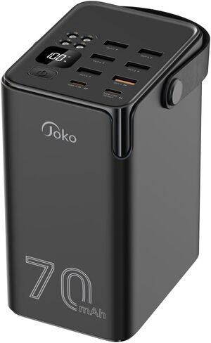 JOKO 70000mAh Power Bank High Capacity 20W PD 3.0 Fast Charging 22.5W Max Large Power Bank,7 Outputs 2 Inputs,LED Display,USB-C Battery Packs for iPhone, Samsung, Outdoors，Camping in Saudi Arabia