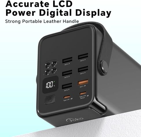 JOKO 70000mAh Power Bank High Capacity 20W PD 3.0 Fast Charging 22.5W Max Large Power Bank,7 Outputs 2 Inputs,LED Display,USB-C Battery Packs for iPhone, Samsung, Outdoors，Camping in Saudi Arabia