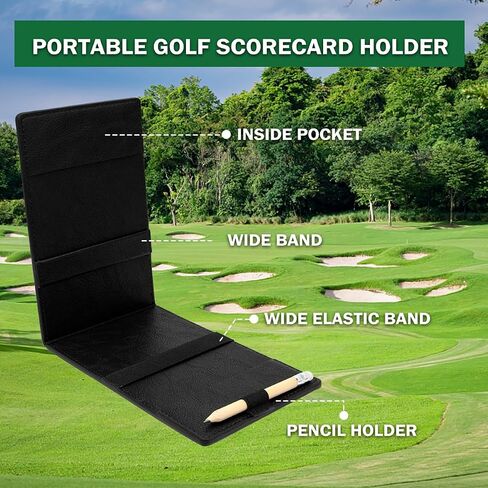 montela golf Scorecard Holder Leather Golf Yardage Book Cover Ace Poker Golf Scorecard Book in Saudi Arabia