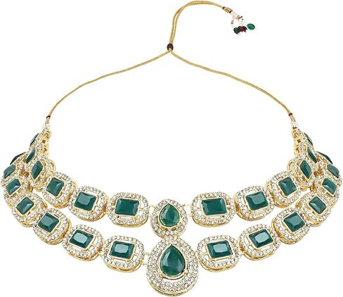 I Jewels Gold Plated Indian Wedding Bollywood Stone Choker Necklace Jewellery With Earring & Maang Tikka Set For Women & Girls in Saudi Arabia