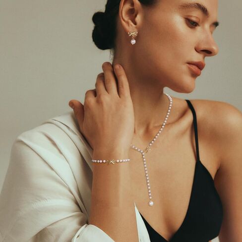 Pearl Jewelry Set for Women Wedding Pearl Necklace Bracelet Earrings Set Bride Bridesmaid Dainty Jewelry Gift for Women Girl in Saudi Arabia