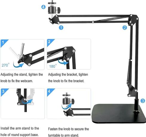 حامل كاميرا الويب AceTaken MX Brio، حامل ذراع الطاولة لكاميرات الويب Logitech MX Brio 4K، Biro 4K، Brio 500 (أسود) in Saudi Arabia