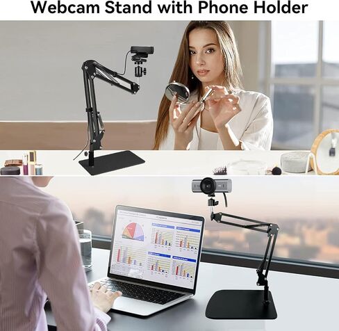 حامل كاميرا الويب AceTaken MX Brio، حامل ذراع الطاولة لكاميرات الويب Logitech MX Brio 4K، Biro 4K، Brio 500 (أسود) in Saudi Arabia