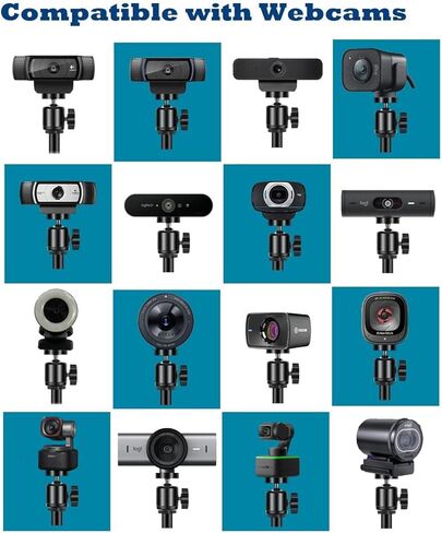 حامل كاميرا الويب AceTaken MX Brio، حامل ذراع الطاولة لكاميرات الويب Logitech MX Brio 4K، Biro 4K، Brio 500 (أسود) in Saudi Arabia