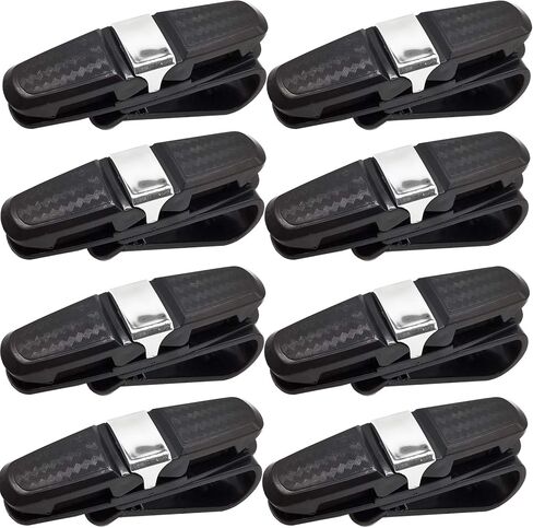 8 قطع من حوامل النظارات من رون يونج لواقي الشمس للسيارة وحامل النظارات الشمسية ومشبك تعليق النظارات للسيارة، حامل نظارات السيارة بمشبك مزدوج الأطراف مع مشبك بطاقة التذكرة in Kuwait