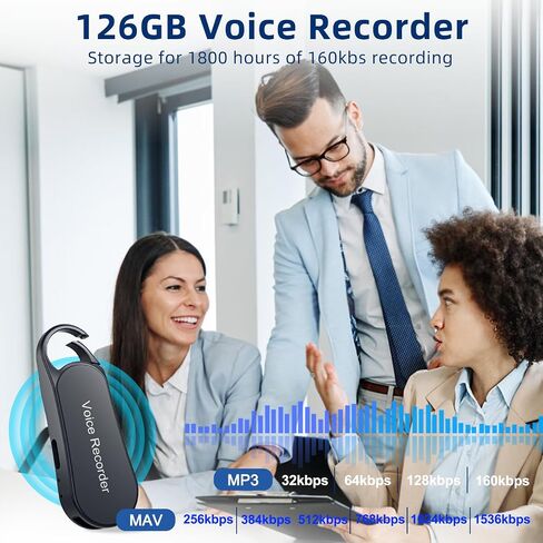 126GB Voice Recorder, Digital Voice Recorder with Noise Reduction and USB-C Port for Work Lectures Meetings Interviews in Saudi Arabia
