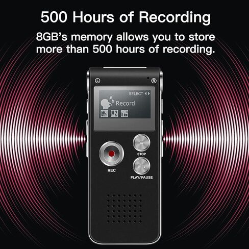 مسجل صوت رقمي مسجل صوت صغير مطور مع MP3 وUSB للمحاضرات والاجتماعات والمقابلات...8 جيجابايت in Kuwait