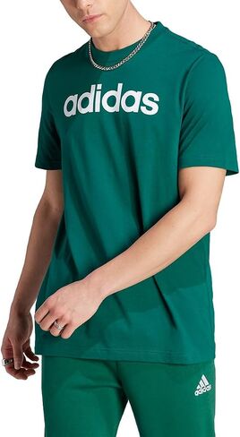 adidas Men's Size Essentials Single Jersey Linear Embroidered Logo T-Shirt, Collegiate Green, 4X-Large/Tall in Saudi Arabia