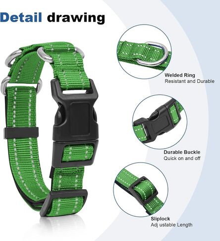 Reflective Martingale Dog Collars. Dog Collar with Quick Release Buckle. Adjustable Soft Padded Breathable Nylon Pet Collar Suitable for Puppies for Small Medium Large Dogs. in Saudi Arabia