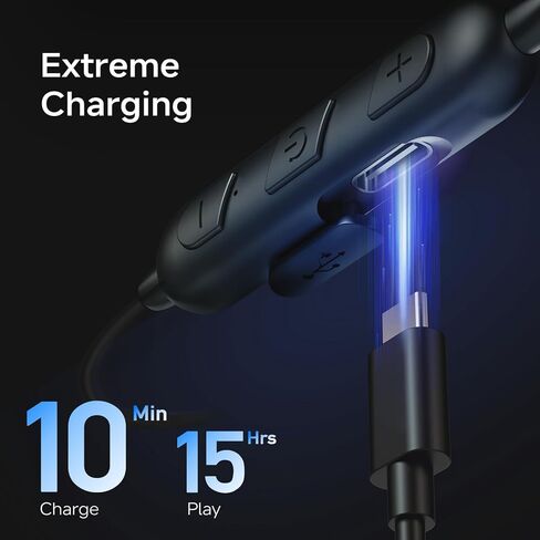 سماعات رأس بلوتوث CXK بشريط حول الرقبة، سماعات بلوتوث 5.3 لاسلكية 80 ساعة وقت تشغيل طويل جدًا، سماعات أذن ستيريو مع ميكروفون، سماعات أذن مقاومة للماء IPX6، سماعات أذن بشريط حول الرقبة للرياضة والأعمال in Kuwait