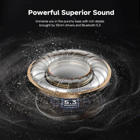 سماعات رأس بلوتوث CXK بشريط حول الرقبة، سماعات بلوتوث 5.3 لاسلكية 80 ساعة وقت تشغيل طويل جدًا، سماعات أذن ستيريو مع ميكروفون، سماعات أذن مقاومة للماء IPX6، سماعات أذن بشريط حول الرقبة للرياضة والأعمال in Kuwait