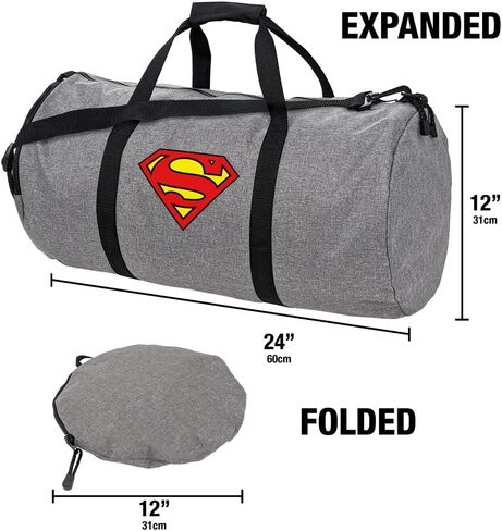 Superman Classic S-Shield Logo Lightweight Duffel Bag for Sports and Gym Packable for Travel in Saudi Arabia