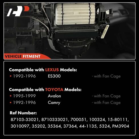 A-Premium HVAC Heater Blower Motor Assembly Compatible with Acura, Dodge, Lexus & Toyota Vehicles - Camry, RL, Stratus, ES300, SC300, SC400, Avalon, Celica, Supra - Front Side, Replace# 8710333021 in Saudi Arabia