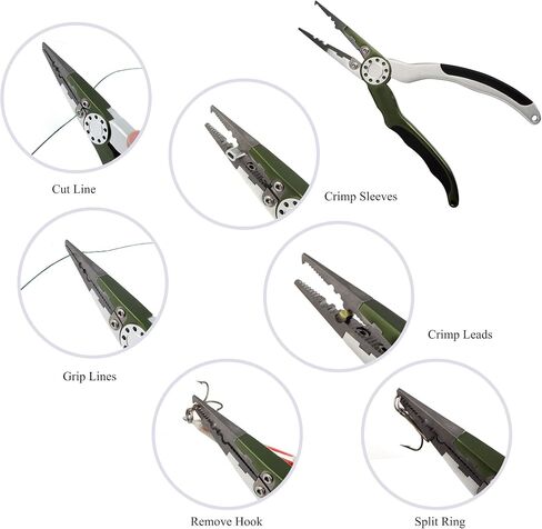 Professional Saltwater/Freshwater Fishing Pliers Hook Remover Fishing Line Cutters with Sheath and Lanyard in Saudi Arabia