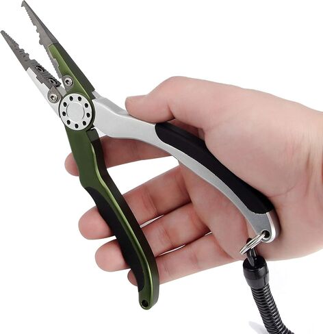 Professional Saltwater/Freshwater Fishing Pliers Hook Remover Fishing Line Cutters with Sheath and Lanyard in Saudi Arabia