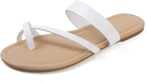 صنادل مسطحة للسيدات من Shoe'N Tale، أحذية أنيقة بشريط فليب فلوب بأشرطة مفتوحة عند الأصابع سهلة الارتداء in Kuwait