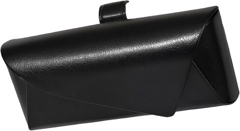 Accmor Glasses Holder for Car Sun Visor, Vehicle Sunglasses Holders Case with Hidden Magnetic Closure, Leather Auto Eyeglasses Organizer Box Eyeglass Hanger Clip Car Accessories for Men Women (Black) in Saudi Arabia
