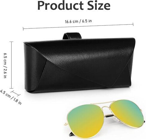 Accmor Glasses Holder for Car Sun Visor, Vehicle Sunglasses Holders Case with Hidden Magnetic Closure, Leather Auto Eyeglasses Organizer Box Eyeglass Hanger Clip Car Accessories for Men Women (Black) in Saudi Arabia