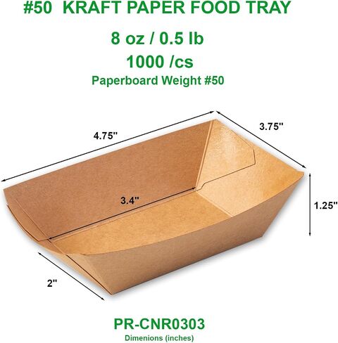Party Essentials #50 Kraft Paper Food Tray, 8 OZ. 1000/CS in Saudi Arabia