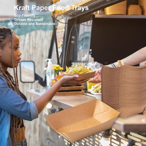 Party Essentials #50 Kraft Paper Food Tray, 8 OZ. 1000/CS in Saudi Arabia