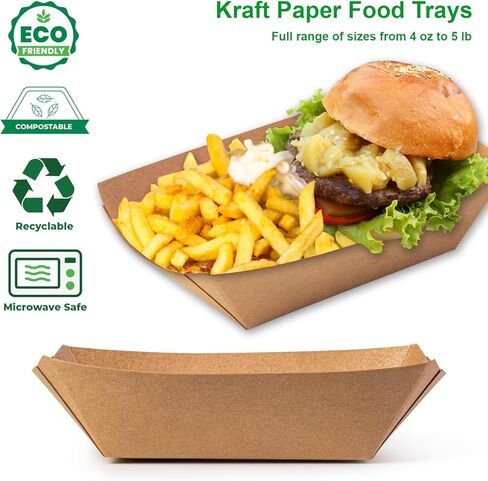 Party Essentials #50 Kraft Paper Food Tray, 8 OZ. 1000/CS in Saudi Arabia
