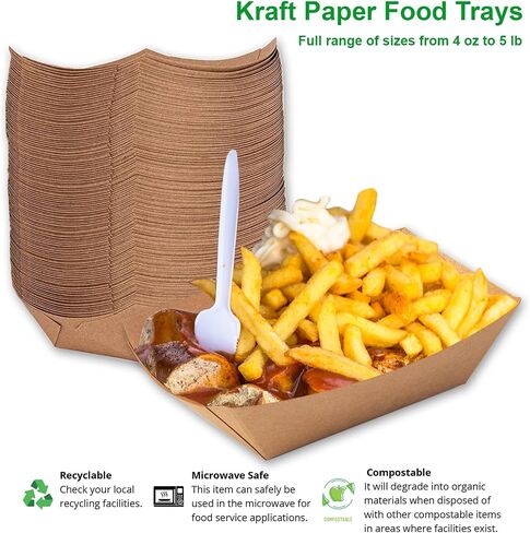 Party Essentials #50 Kraft Paper Food Tray, 8 OZ. 1000/CS in Saudi Arabia