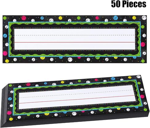 50 Pieces Chalkboard Brights Reference Name Plates Colorful Flat Name Plates Manuscript Nameplates Self Adhesive Desk Plates Nameplates for Students Teachers School Classroom Supplies in Saudi Arabia
