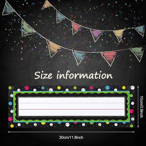 50 Pieces Chalkboard Brights Reference Name Plates Colorful Flat Name Plates Manuscript Nameplates Self Adhesive Desk Plates Nameplates for Students Teachers School Classroom Supplies in Saudi Arabia