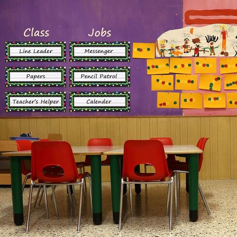 50 Pieces Chalkboard Brights Reference Name Plates Colorful Flat Name Plates Manuscript Nameplates Self Adhesive Desk Plates Nameplates for Students Teachers School Classroom Supplies in Saudi Arabia