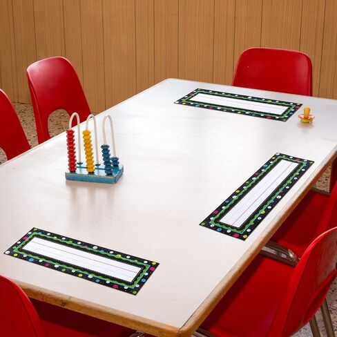 50 Pieces Chalkboard Brights Reference Name Plates Colorful Flat Name Plates Manuscript Nameplates Self Adhesive Desk Plates Nameplates for Students Teachers School Classroom Supplies in Saudi Arabia