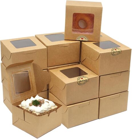 20pcs 8x8x5 Inches Cake Boxes with Window,8 Inch Cake Box,White Bakery Boxes Cajas Pasteles for Cake,Pastries,Cookies,Pie,Birthday Party,Wedding,Valentine's Day/White in Saudi Arabia