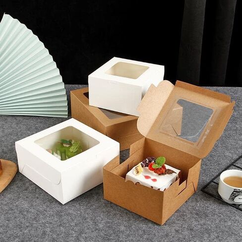 20pcs 8x8x5 Inches Cake Boxes with Window,8 Inch Cake Box,White Bakery Boxes Cajas Pasteles for Cake,Pastries,Cookies,Pie,Birthday Party,Wedding,Valentine's Day/White in Saudi Arabia