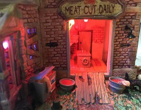 Lemax Spooky Town The Butcher Shop with Adaptor # 85663 in Saudi Arabia