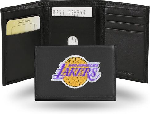 Rico Industries NBA Embroidered Genuine Leather Tri-fold Wallet 3.25" x 4.25" - Slim in Saudi Arabia