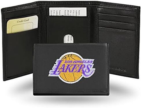 Rico Industries NBA Embroidered Genuine Leather Tri-fold Wallet 3.25" x 4.25" - Slim in Saudi Arabia