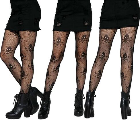 Patterned Fishnet Tights Stockings Women Sexy Pantyhose Thigh-High Animal Fishnets Socks High Waist Stockings Halloween Cosplay Party 3 pairs in Saudi Arabia