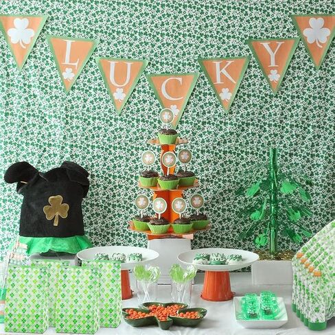 St. Patrick's Day Tissue Paper 50 Sheet Green Shamrock Clover Pattern Art Tissue Bulk Irish Spring Holiday Wrapping Paper for DIY Crafts Party Gift Bag Packing Birthday Favors, 20 x 20" in Saudi Arabia