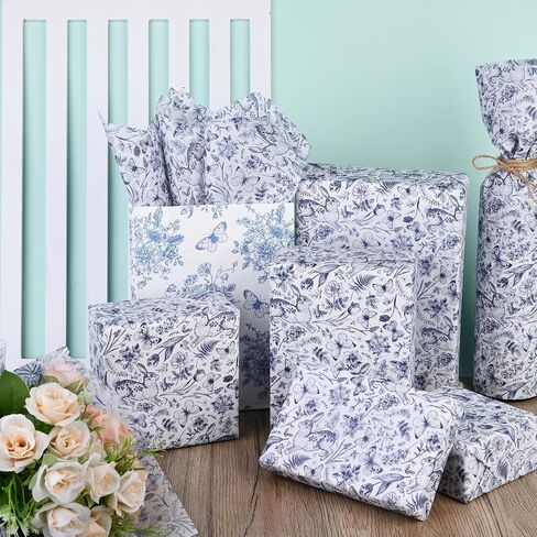 100 Sheets Happy Easter Tissue Paper Blue Vintage Bunny Tissue Paper, Retro Blue Rabbits Art Wrapping Paper for Easter Spring Crafts Decor in Saudi Arabia