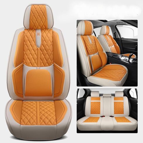 Comfortable Leather Auto Car Seat Covers Front & Rear Seat Protector Fit Sedan SUV 5 Seats Full Set Universal Fit (Black & Blue) in Saudi Arabia