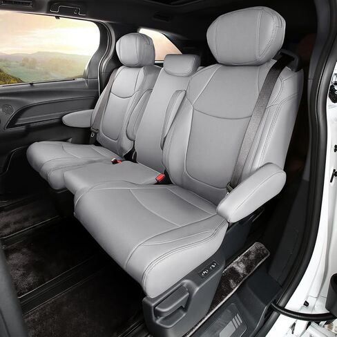 Fit for Toyota Sienna LE XLE XSE 2021 2022 2023 2024 Seat Cover Faux Leather Full Set Seat Protector(coffer, 7 seat(with leg-rest)) in Saudi Arabia