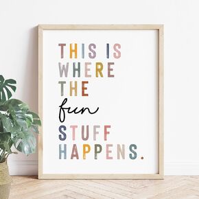 Where the Fun Stuff Happens Wall Art, Playroom Poster, Children Bedroom Decor, Playroom Decor, Playroom Art, Kids Room Art, Kids Room Sign, Playroom Sign, Nursery Wall Art (8x10 inches)