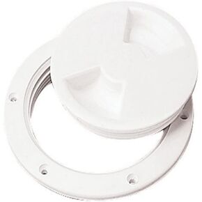 Sea Dog 337150-1 Screw Out Deck Plate, 5-7/16" / White