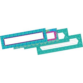 Barker Creek Double-Sided Desk Nameplates & Bulletin Board Signs, Buffalo Plaid, Multi-Purpose Desk Nameplates, Bulletin Board Signs, Word Walls and More! 3.5" x 12" Pack of 36 (1440)