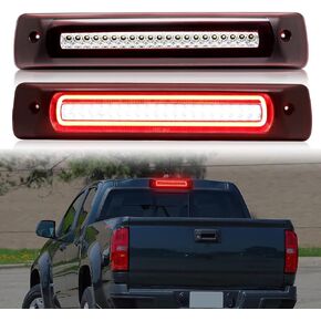 LED 3rd Third Brake Light Replacement for Colorado Canyon 2015-2023 Pickup Trucks, F1 Style Rear Center High Mount Strobe Stop Lamp with Sealing Gasket, Ventilation Holes CHMSL, Red Lens