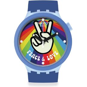 Swatch Unisex Casual Blue Watch Bioceramic Quartz Peace Hand Love